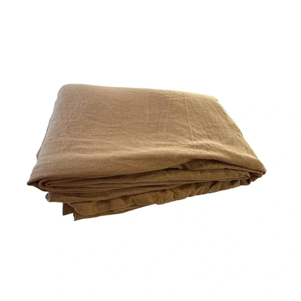Casaluna Heavyweight Warm Brown Duvet Cover King Linen & Rayon Blend Bedding